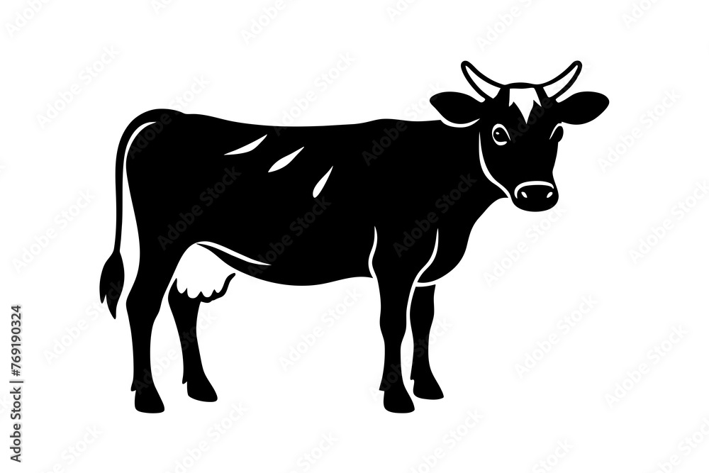 cow silhouette vector illustration