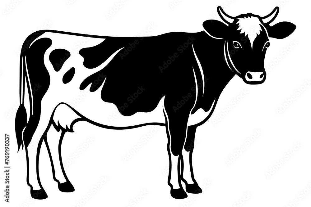 Fototapeta premium cow silhouette vector illustration