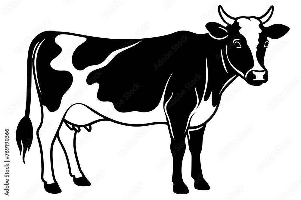 Fototapeta premium cow silhouette vector illustration