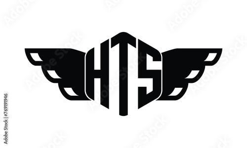HTS polygon wings logo design vector template. photo