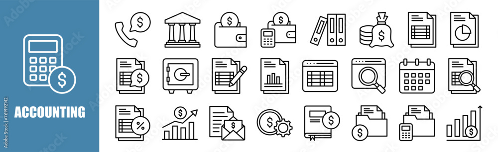 ACCOUNTING icon set for design elements ACCOUNTING icon set for design elements