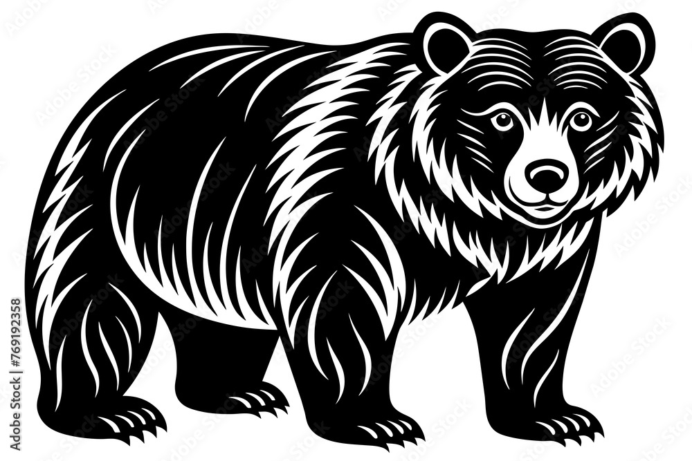 Obraz premium bear silhouette vector illustration