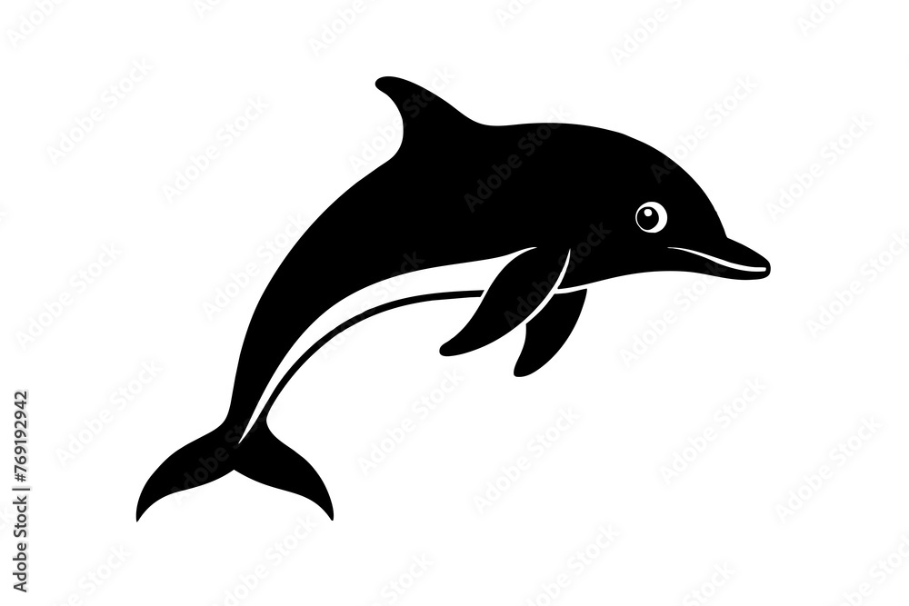 Fototapeta premium dolphin silhouette vector illustration