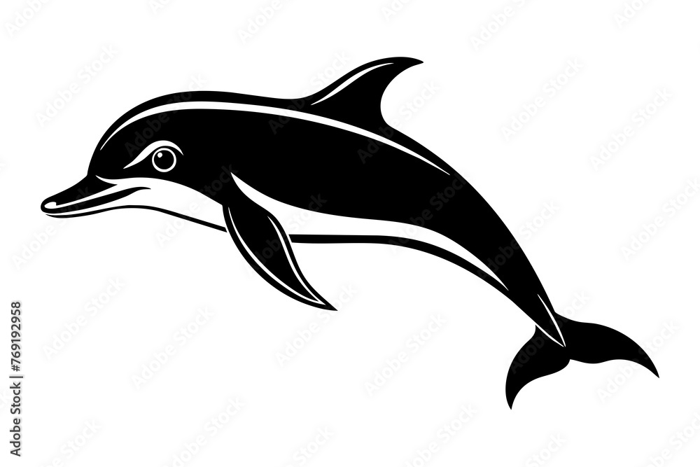 Fototapeta premium dolphin silhouette vector illustration