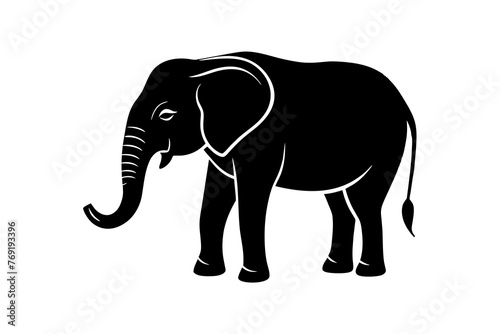 elephant silhouette vector illustration © MDSHIJU