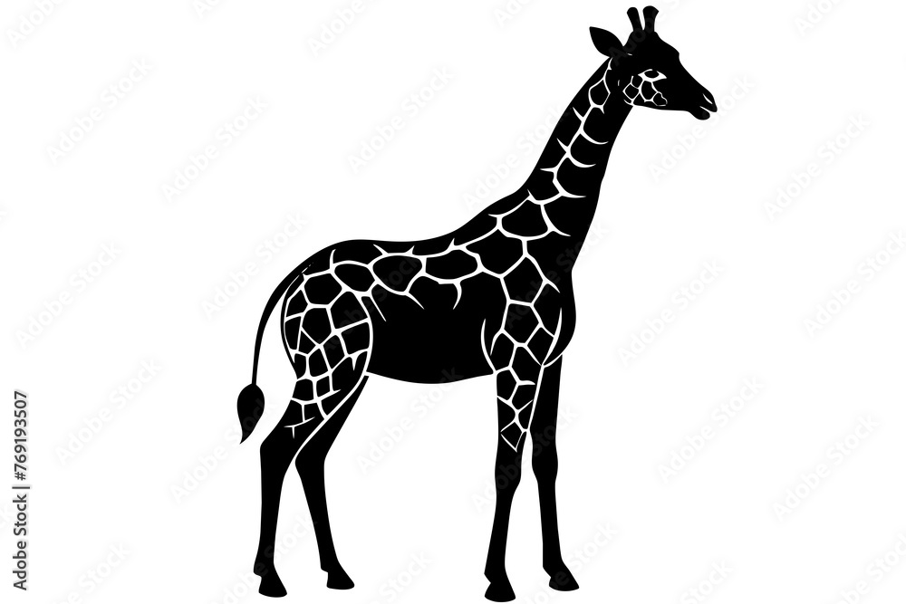 Naklejka premium giraffe silhouette vector illustration