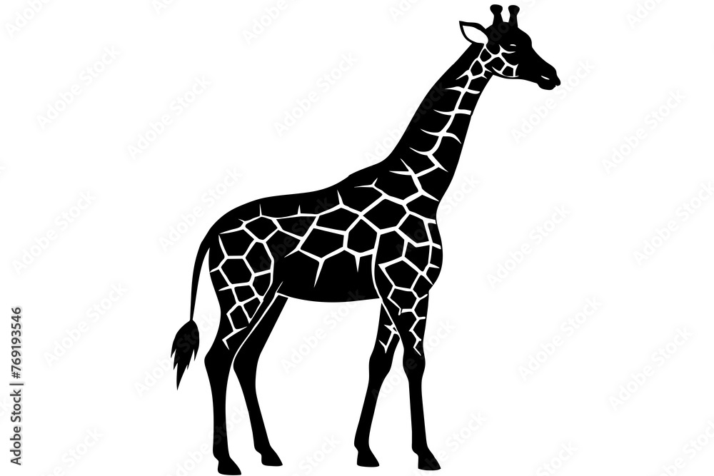 Naklejka premium giraffe silhouette vector illustration