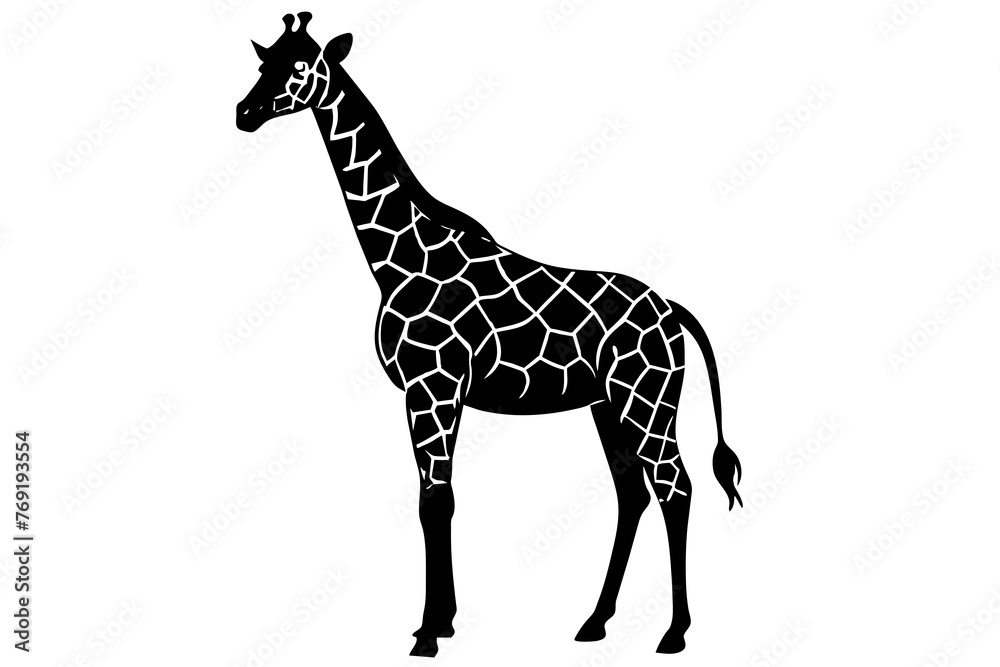Naklejka premium giraffe silhouette vector illustration
