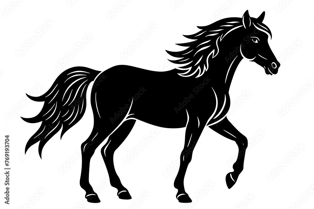 horse silhouette vector illustration