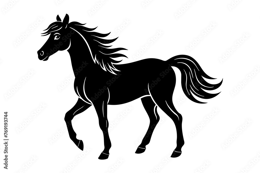 horse silhouette vector illustration