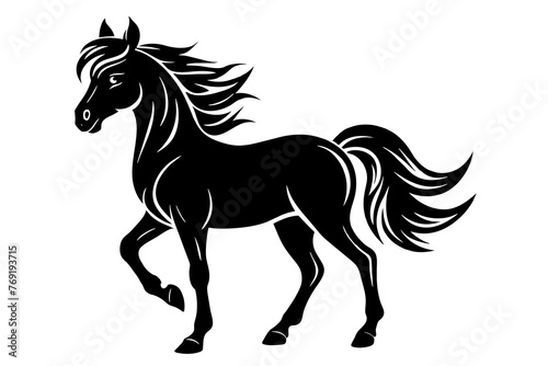 Fototapeta Naklejka Na Ścianę i Meble -  horse silhouette vector illustration
