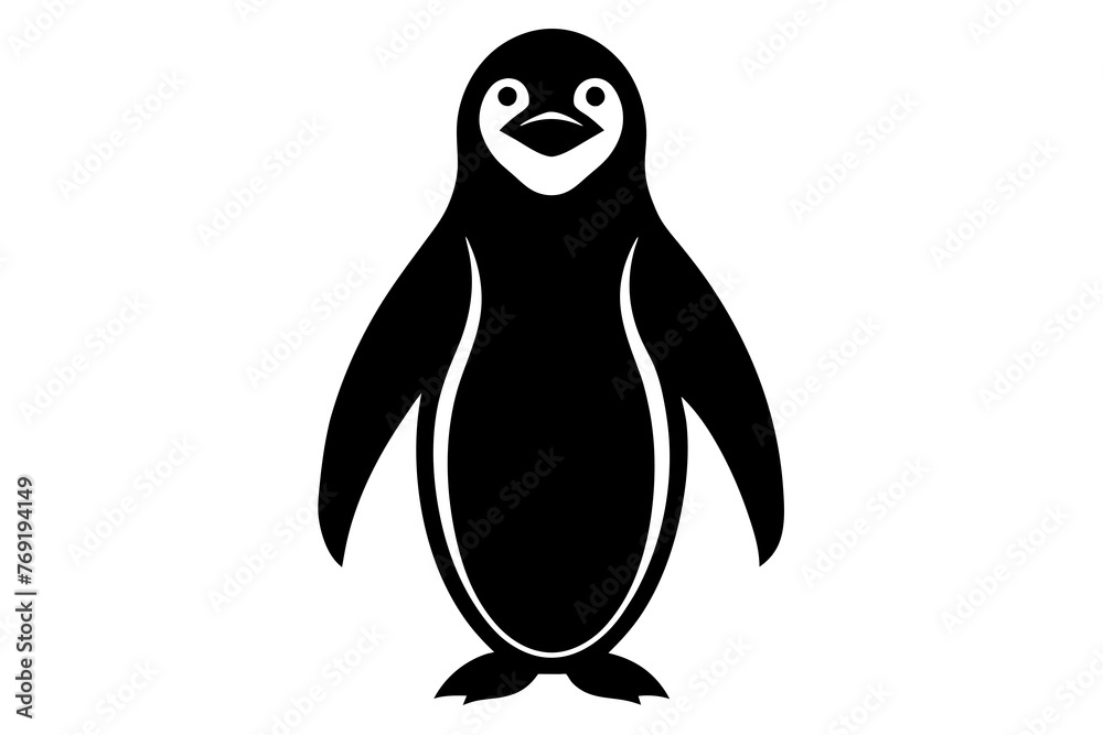 Obraz premium penguin silhouette vector illustration