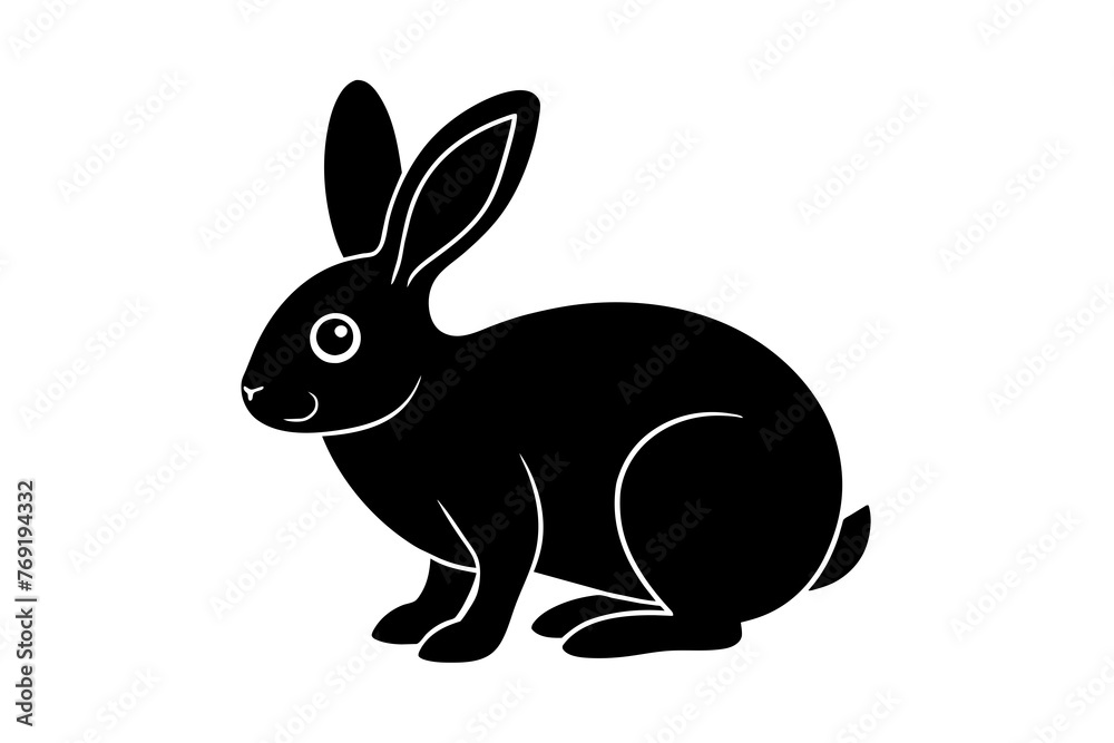 rabbit silhouette vector illustration