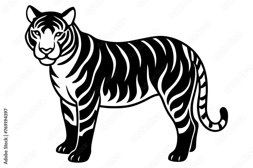 Obraz premium tiger silhouette vector illustration