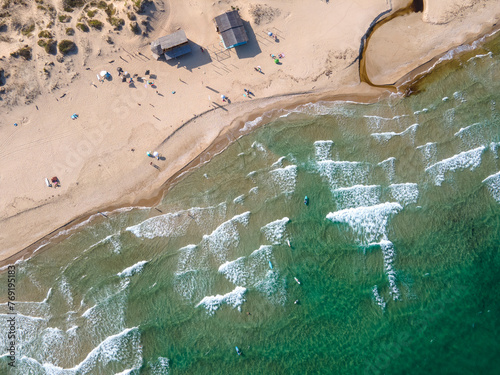 Aerial view of Black sea coast near Perla beach, Bulgaria