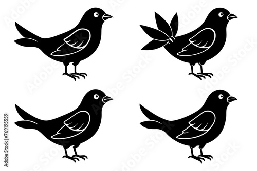 nibbles bird silhouette vector illustration