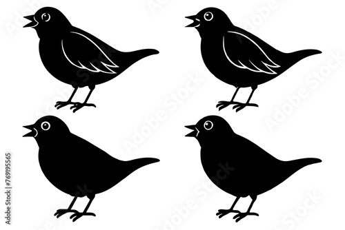 nibbles bird silhouette vector illustration