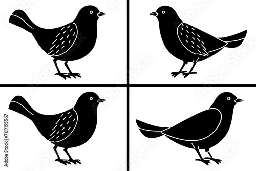 nibbles bird silhouette vector illustration