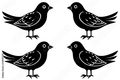nibbles bird silhouette vector illustration