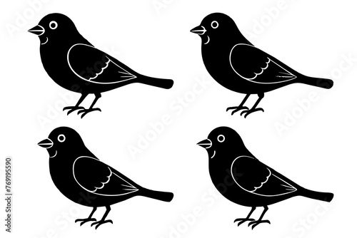 nibbles bird silhouette vector illustration