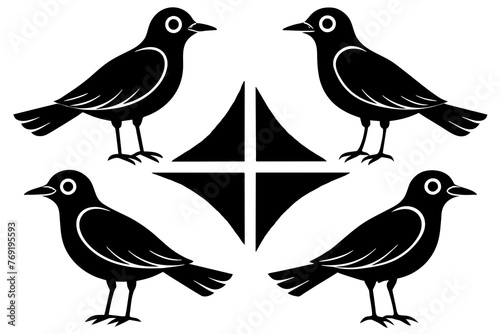nibbles bird silhouette vector illustration