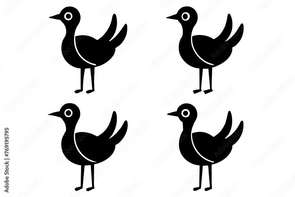 mimi bird silhouette vector illustration