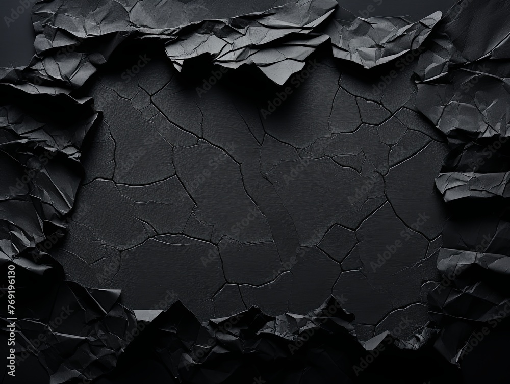 torn black papper on a black background 