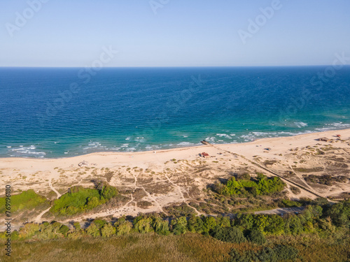 Aerial view of Black sea coast near Perla beach, Bulgaria