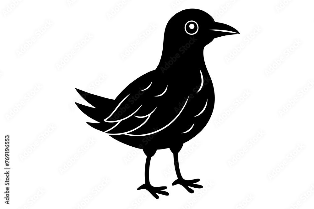 Fototapeta premium doodle bird silhouette vector illustration
