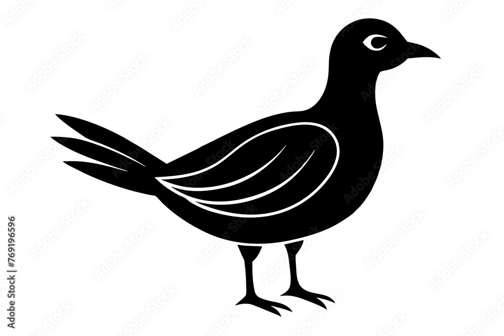 Fototapeta premium doodle bird silhouette vector illustration