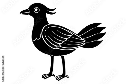 doodle bird silhouette vector illustration