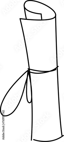 Diploma certificate line drawing
