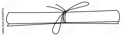 Line drawing of diploma roll