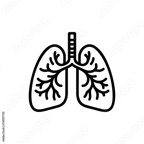 Lungs Vector Icon illustration on white background