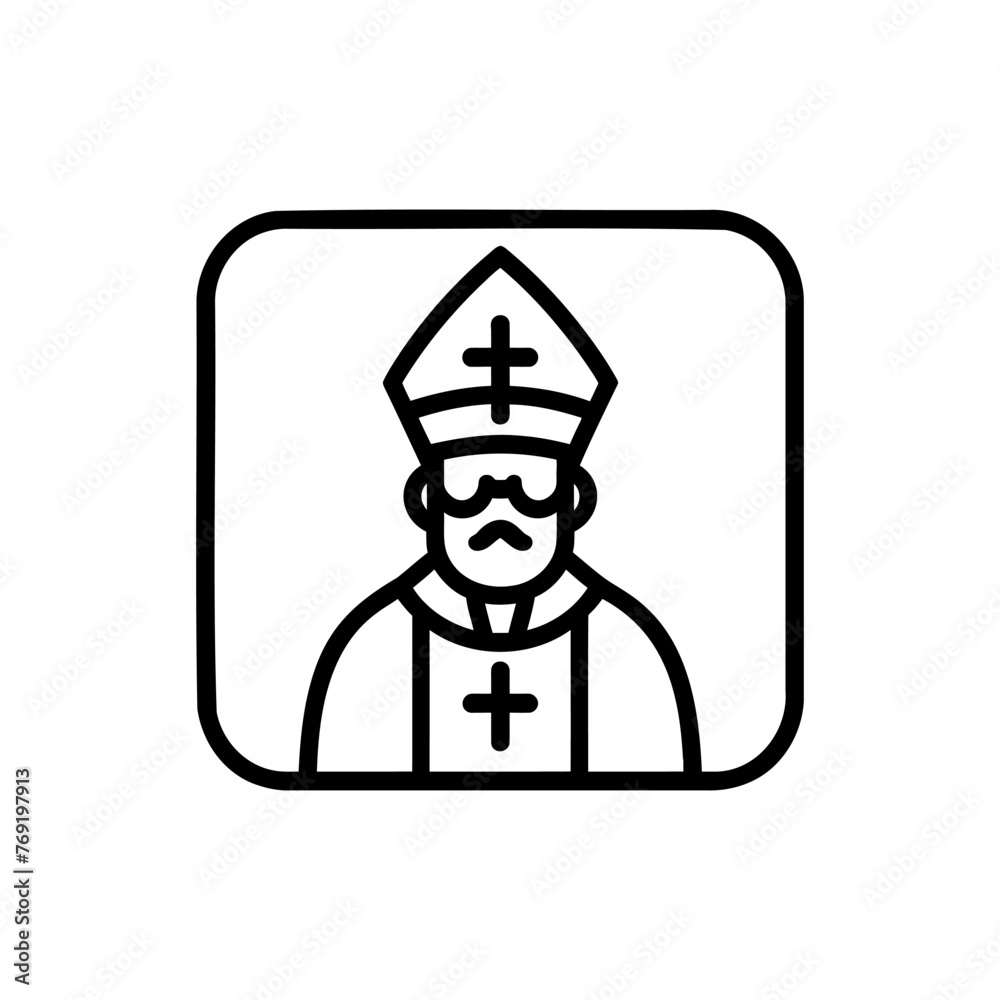 pope Vector illustration. Religion icon on white background pope Vector illustration. Religion icon on white background