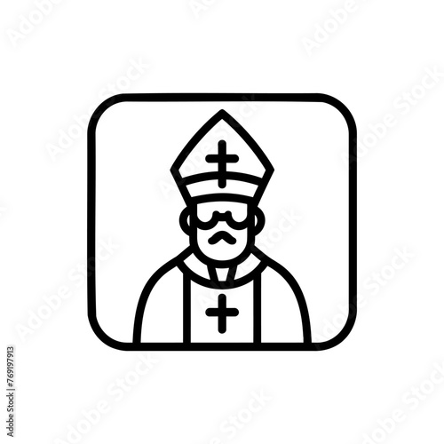 pope Vector illustration. Religion icon on white background