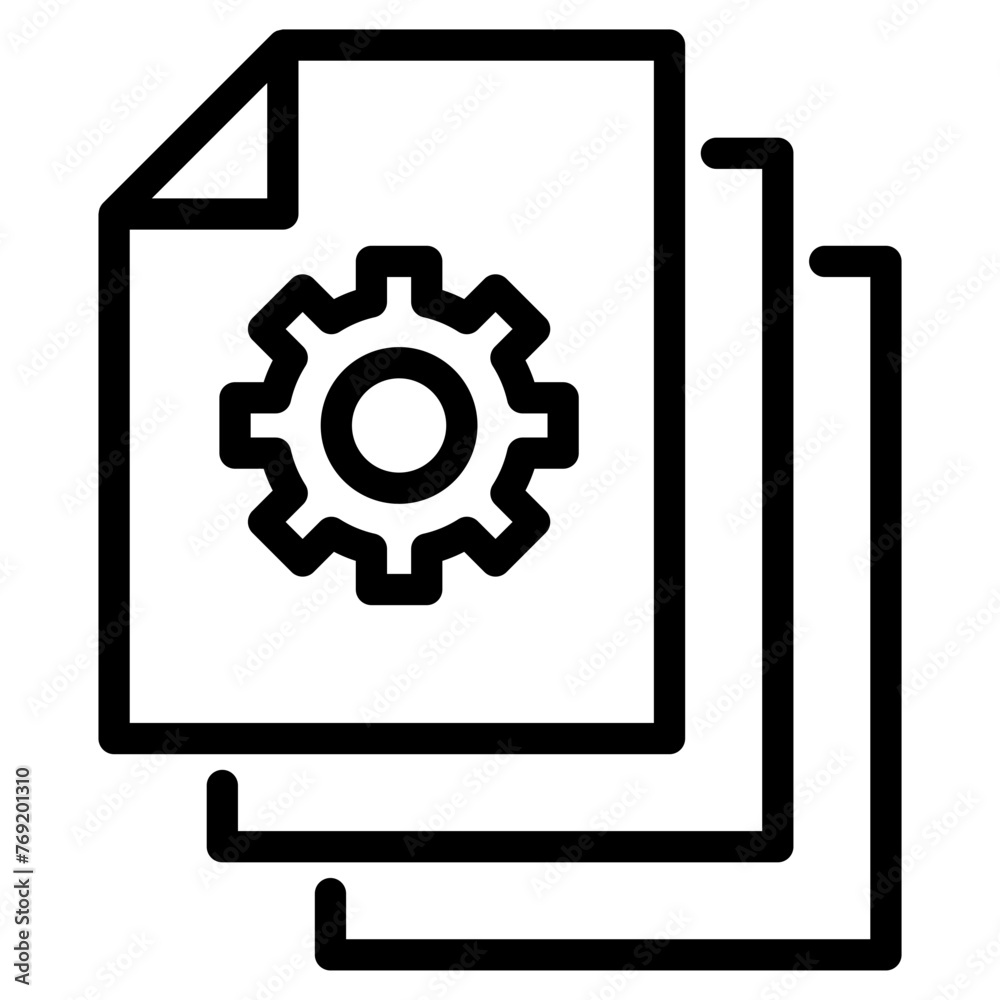 content management, document and gear icon content management, document and gear icon