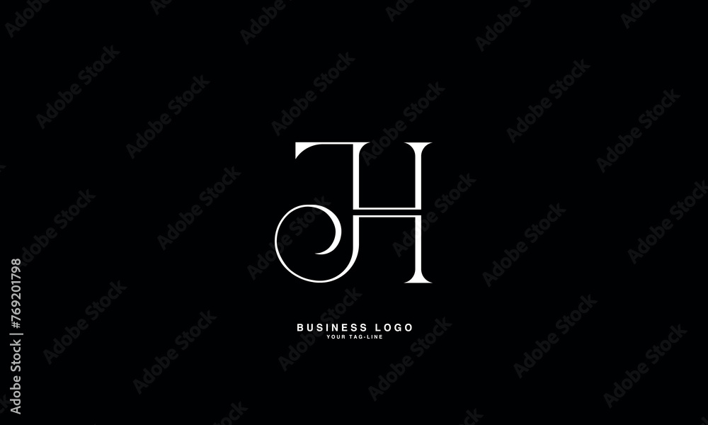 JH, HJ, J, H, Abstract Letters Logo Monogram JH, HJ, J, H, Abstract Letters Logo Monogram