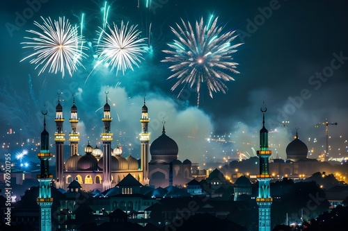 Eid Celebration with Fireworks Display