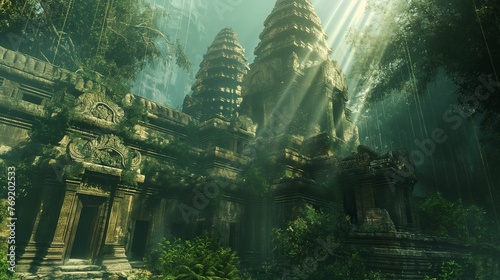 Majestic view of a traditional fantasy temple.