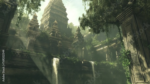 Majestic view of a traditional fantasy temple.