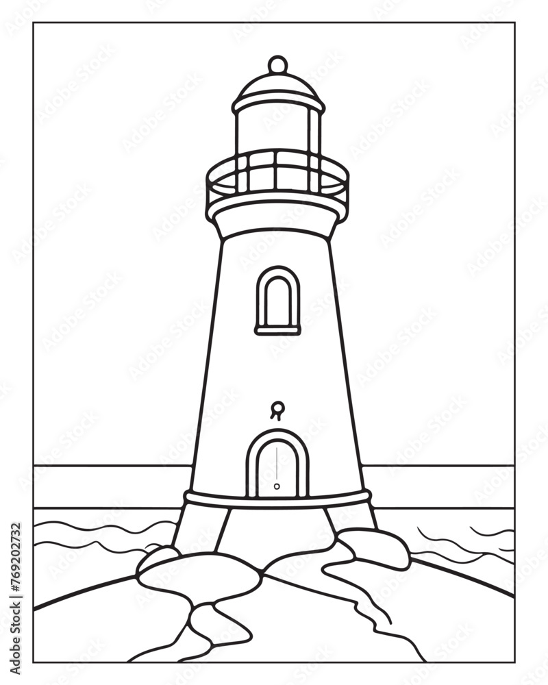 Light House Coloring Page, kids Coloring Page