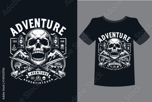 T Shirt Design Desert Vibes Feel The Sunset With Skull Wearing a Cowboy Hat Vintage Illustration