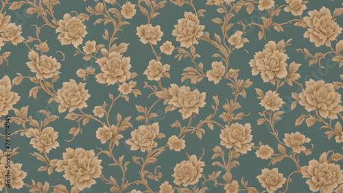 Abstract vintage wallpaper with floral