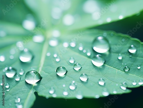 water droplets on all mint, matte background