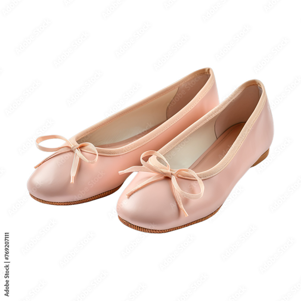 Fototapeta premium Ballet Flats isolated on transparent png background. Generative ai