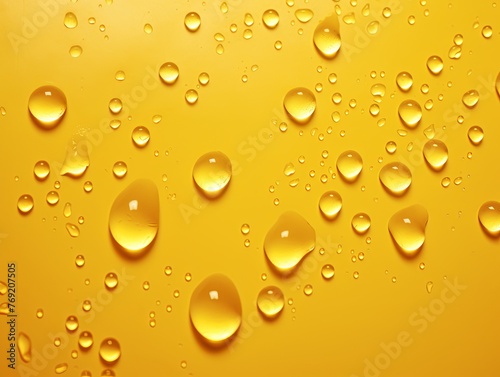 water droplets on all yellow, matte background