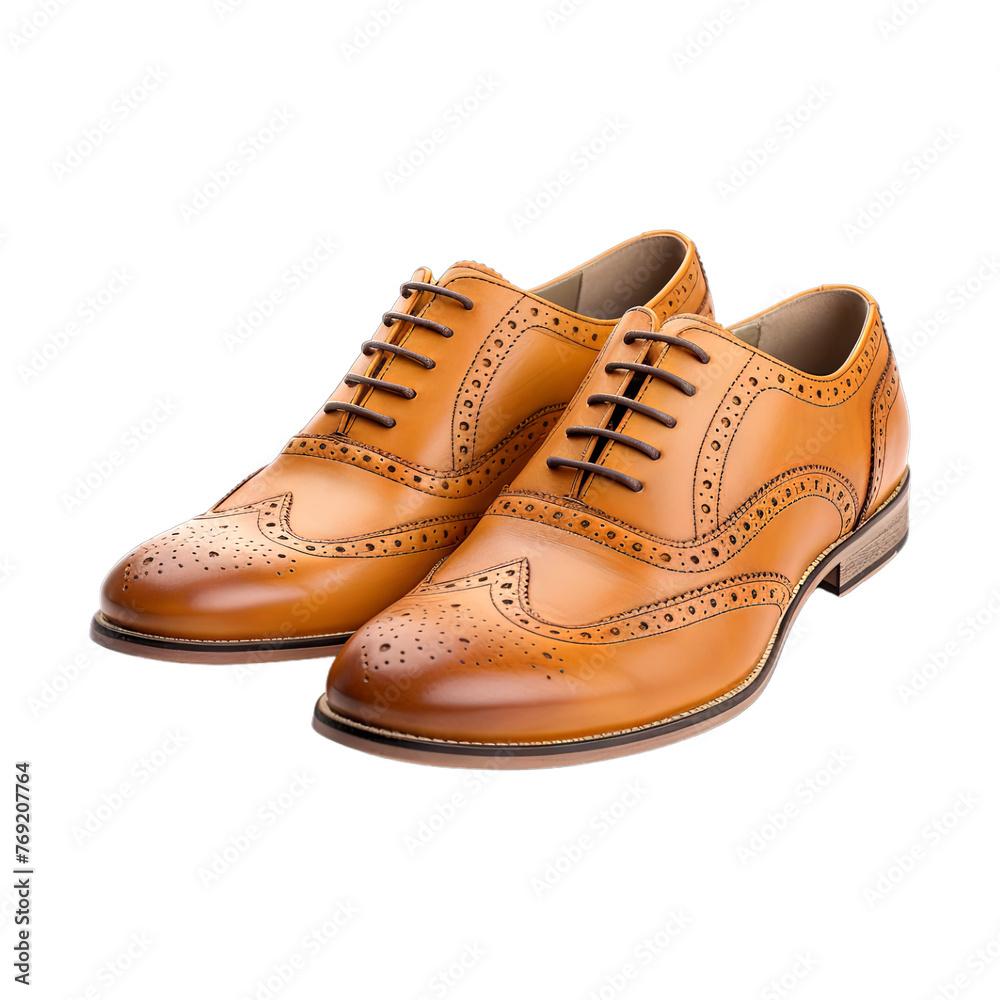 Brogues isolated on transparent png background. Generative ai Brogues isolated on transparent png background. Generative ai