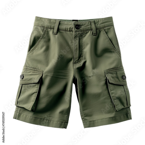 Cargo Shorts isolated on transparent png background. Generative ai