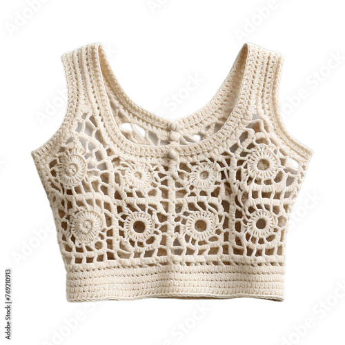 Crochet Top isolated on transparent png background. Generative ai